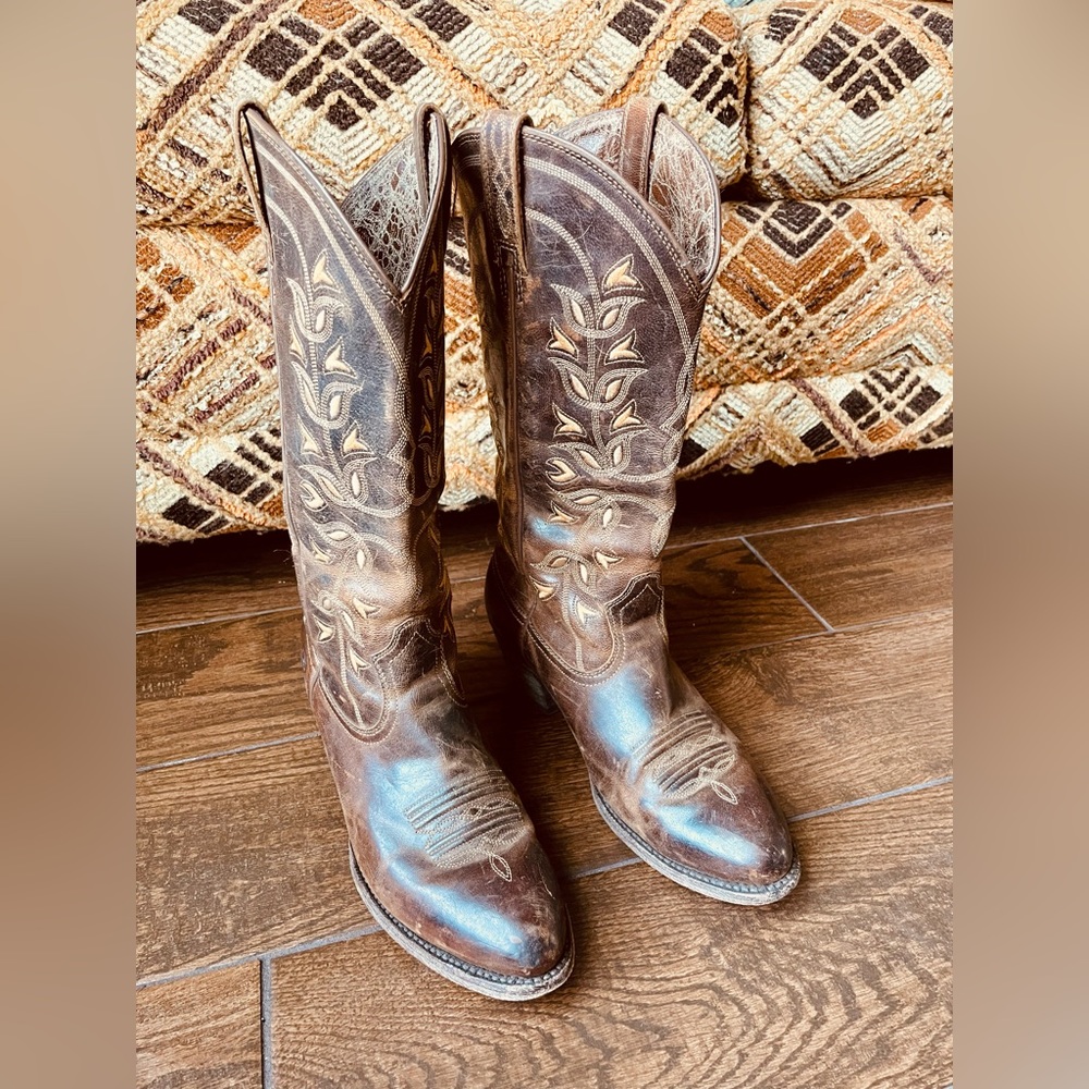 ARIAT Singsong Womens 9.5 B Brown Leather Cowgirl Western Boots Excellent!!